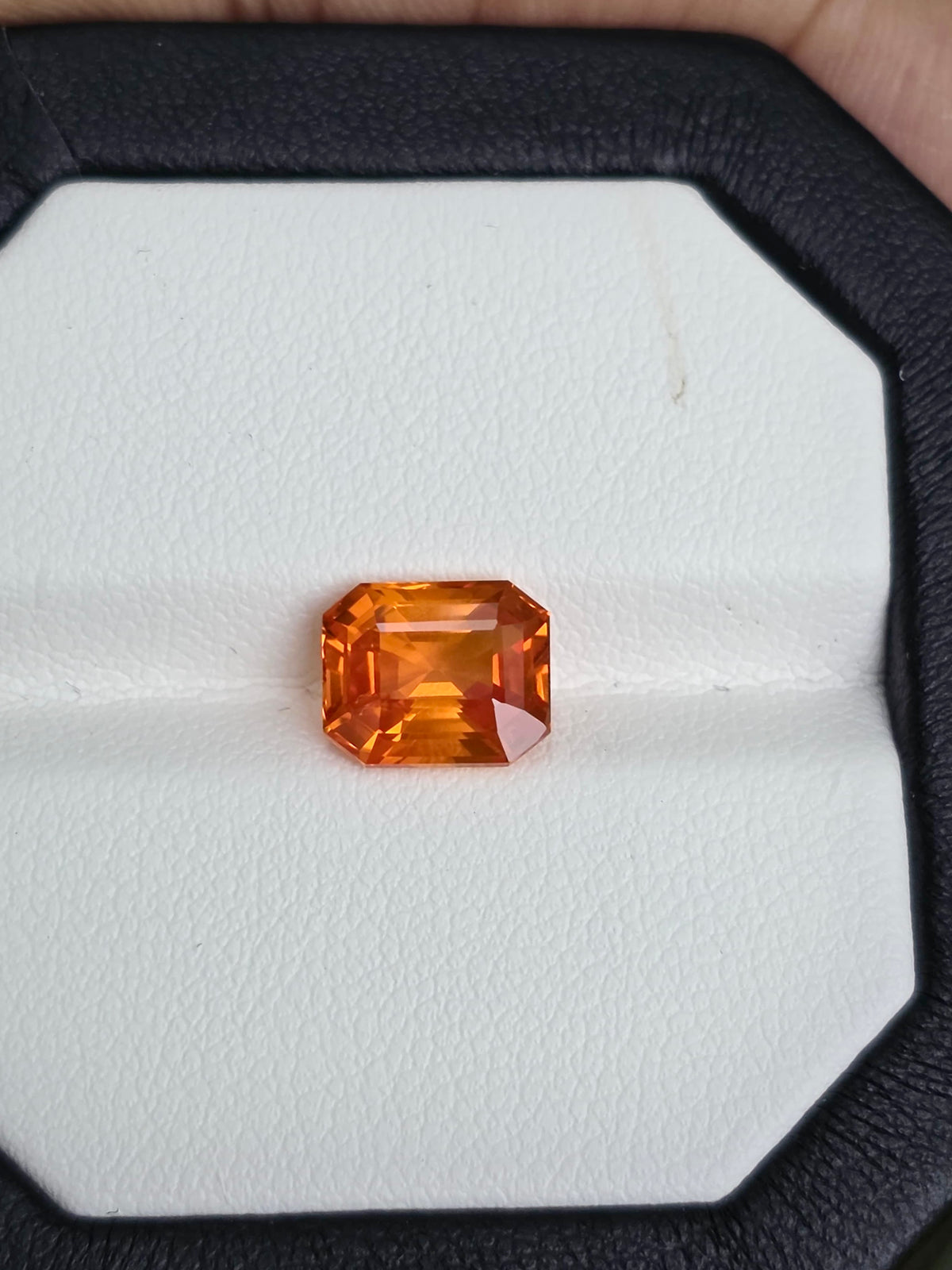 Ceylon Orange Sapphire - 3.65 Carats | Emerald Cut | Heated