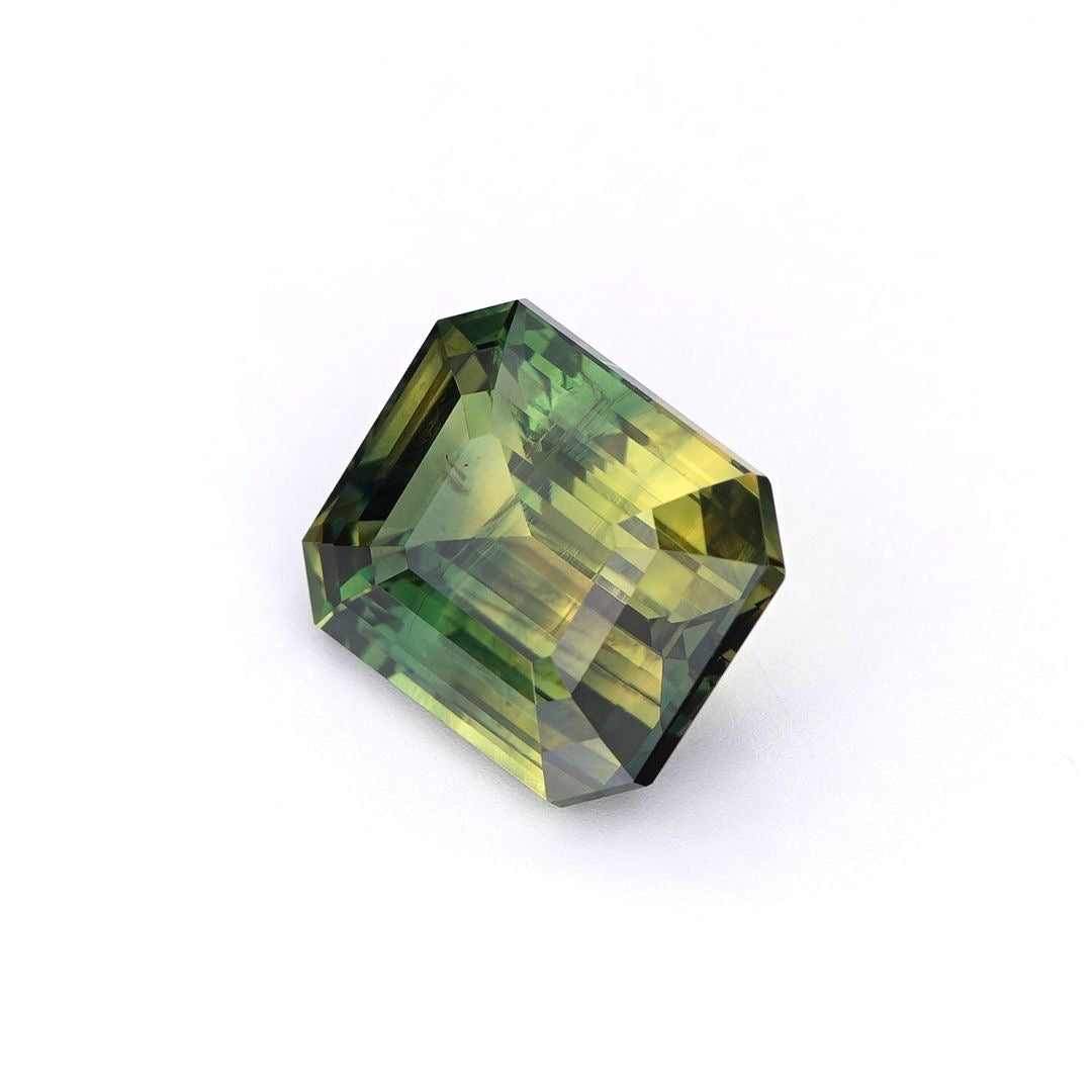 Australian Parti Sapphire - 5.06 Carat - Emerald Cut - Unheated