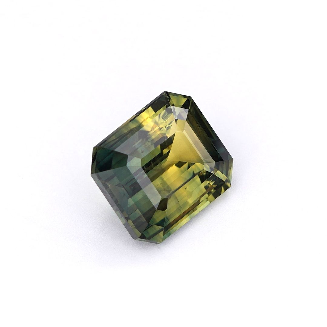 Australian Parti Sapphire - 5.06 Carat - Emerald Cut - Unheated