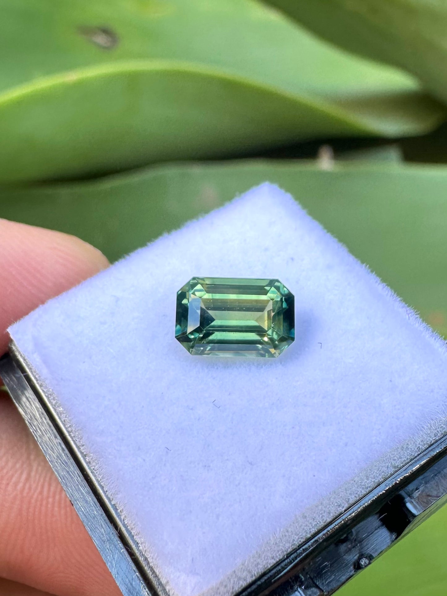 Australian Green/Parti Sapphire - Emerald Cut - 2.08 Crt