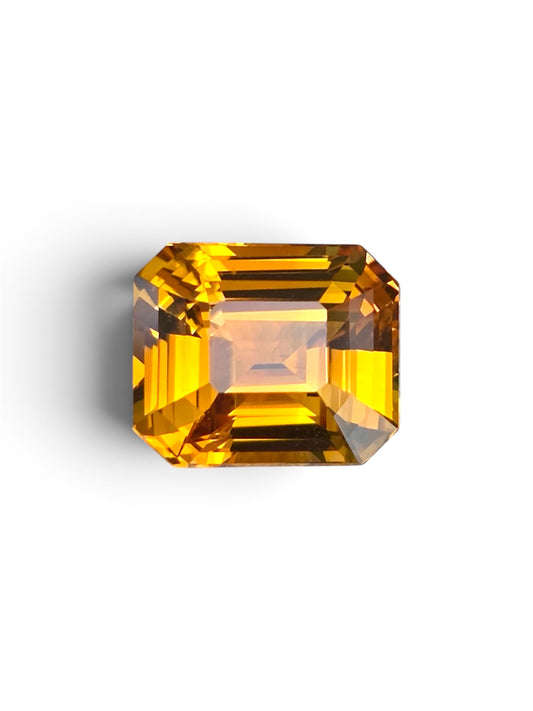 Ceylon Golden Yellow Sapphire - 6.5 Carat | Emerald Cut | Heated