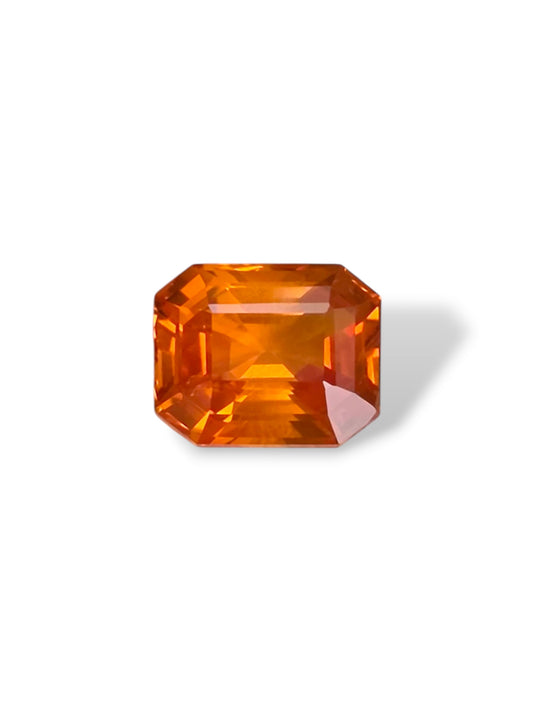 Ceylon Orange Sapphire - 3.65 Carats | Emerald Cut | Heated